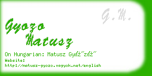 gyozo matusz business card